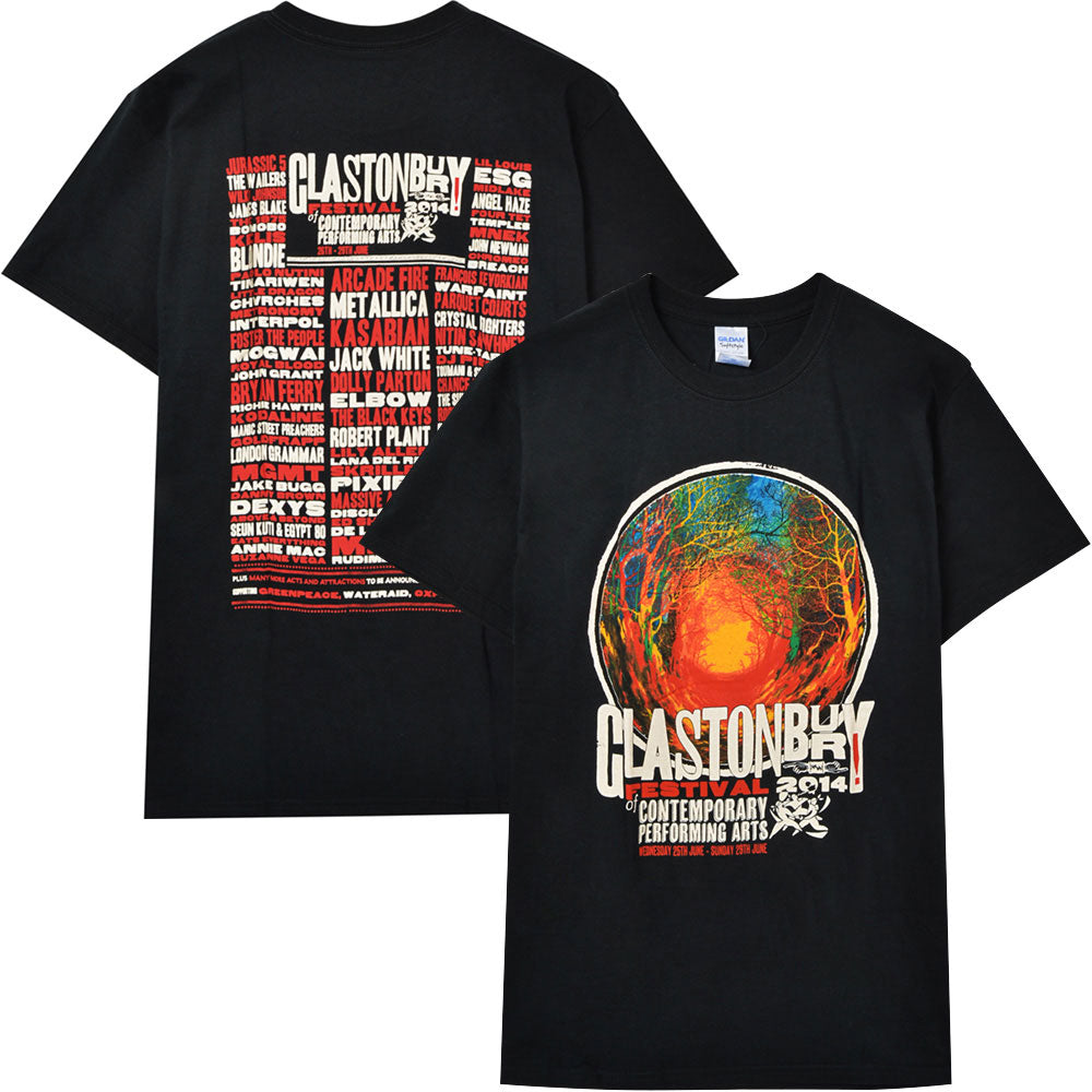 フェス公式Tシャツ GLASTONBURY - (開催 55周年 ) - FESTIVAL 2014 (超レア) / バックプリントあり / ヴィンテージ